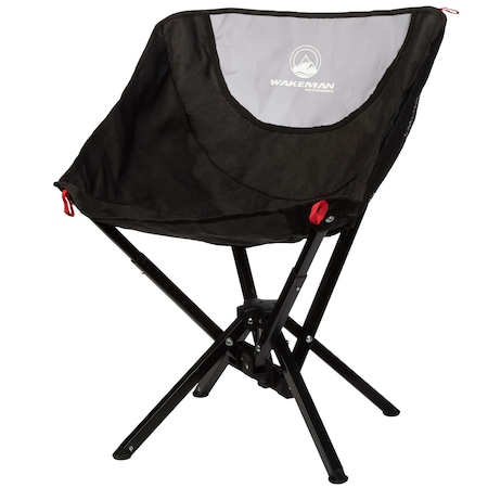Wakeman Portable Camping Chair - Compact and Foldable Chair with Carrying Bag by Black 75-CMP1139